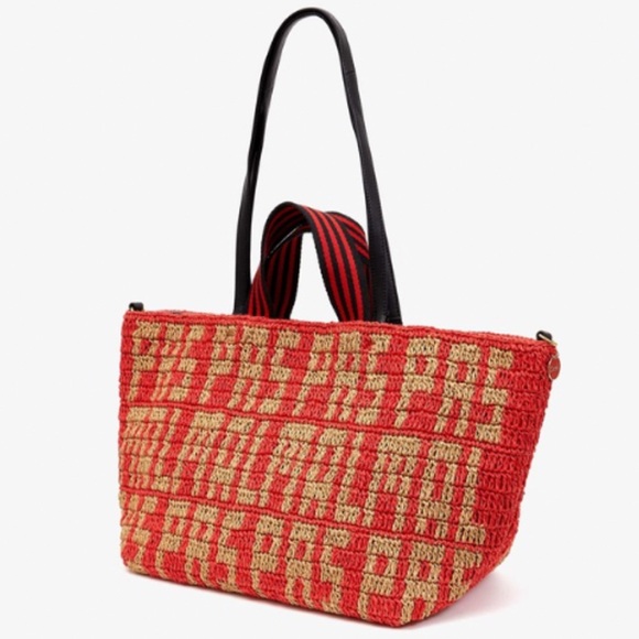 CLARE V Bateau tote in natural poppy raffia - Picture 1 of 8
